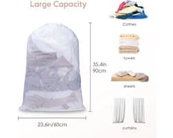 1 Pcs Trekkoord Waszak, 70×90cm Mesh Waszak voor Delicate Kleding, Sterke en Duurzame Netwaszak voor Wasmachine