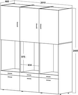 Roomart SERIE 2 Wasmachine Ombouwkast 201x240 cm - voor 3 Apparaten - Wit — thumbnail 5