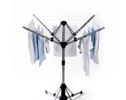 Cheqo® Elektrische Droogmolen - Ronddraaiende Droogmolen voor Binnen - Draaiend Wasrek - Roterend Wasrek - Elektrisch Droogrek - Inklapbaar Droogrek - Energiezuinige Wasdroger - Wasdroogrek met Afstandsbediening