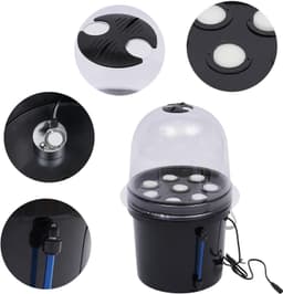 Kweekschaal, 5L 8 gaten Aeroponische vermeerderingsset mini kweekbak planten Aeroponic hydrocultuur zaailing kloonsysteem — thumbnail 3