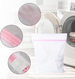 Set van 3 wasnetten 50 cm x 60 cm, fijne mesh waszakken, herbruikbare waszakken met rits voor kleding en delicate stoffen — thumbnail 4