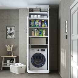 Roomart DORA-II Wasmachine Ombouwkast 70x230 cm met Opzetkast - Wit — thumbnail 5