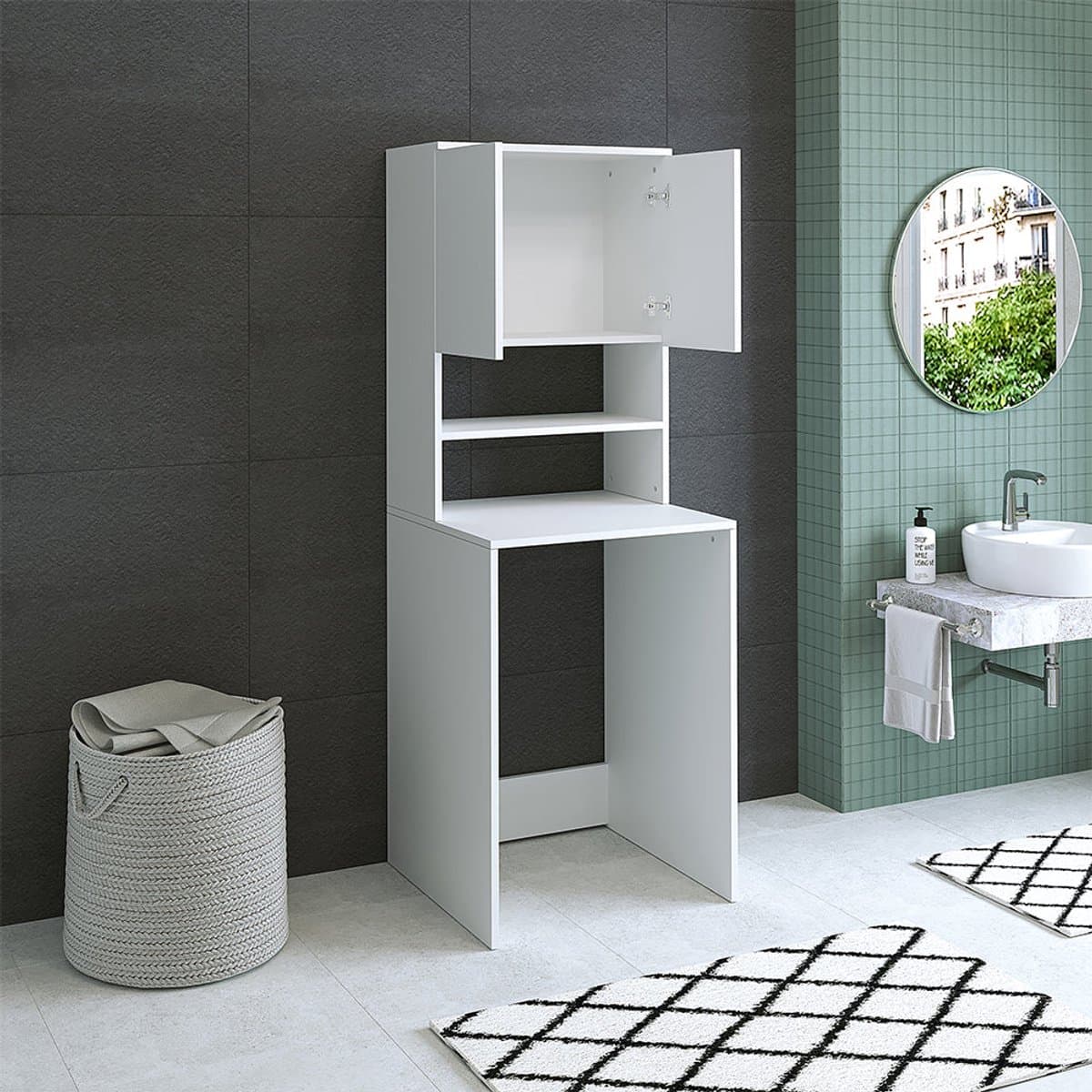 Roomart ATLANTIC-III Wasmachine Overbouwkast 65x181 cm - Wit — afbeelding 1