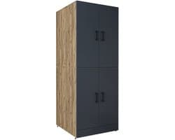 Roomart DORA-I Wasmachine Ombouwkast 70x186 cm - Antraciet Eiken