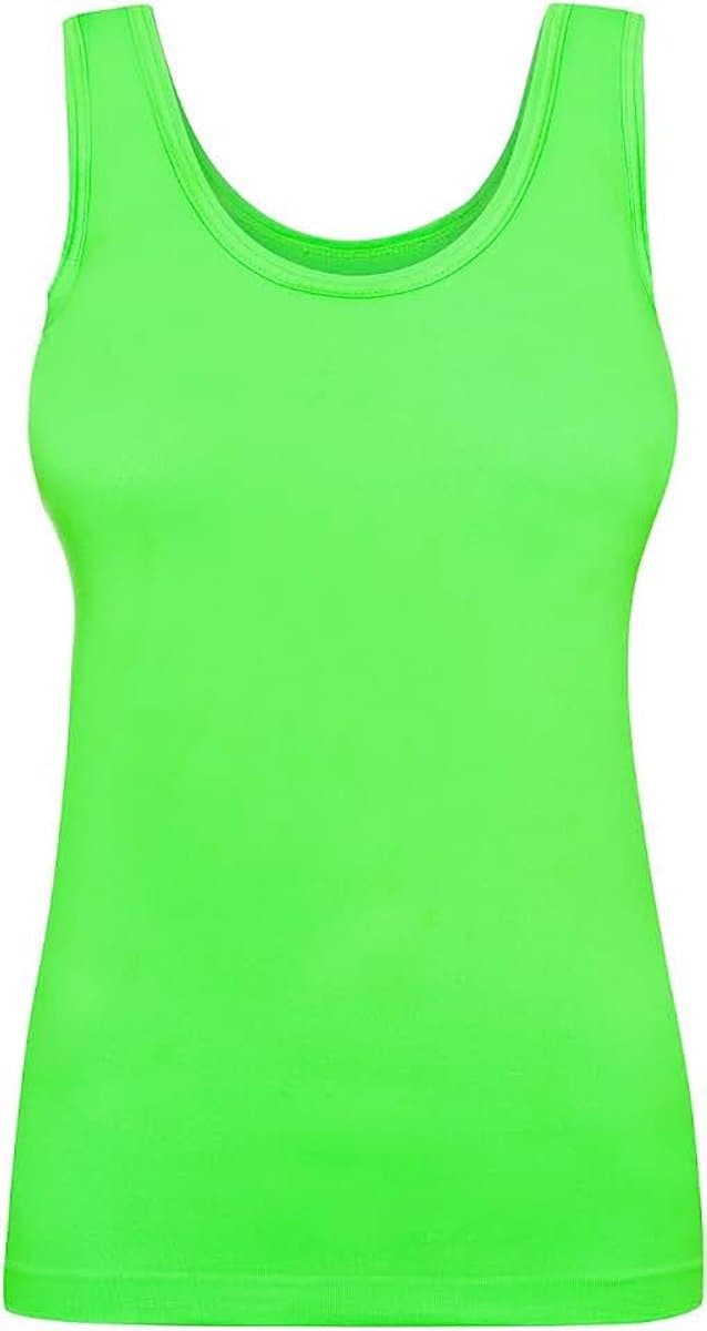 Sport tank top shirt in neon kleuren groen oranje roze geel — afbeelding 1