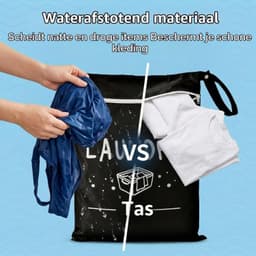 Reisset met 2 Stuks, Waterdichte Waszakken voor Vuile Kleding, Vouwbare Tas voor Sport, Zwemmen en Kamperen, Geurvrije Ontwerp en Ideaal voor Vakanties — thumbnail 4
