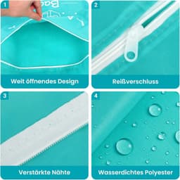 Waterdichte Reiswaszakken voor Vuile Kleding - Set van 4, Ideaal voor Vakanties en Sportactiviteiten — thumbnail 4