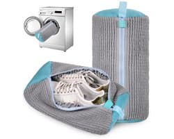Herbruikbare Wasmachine Schoenwastas met Rits - 360° Schoonmaak voor Wasmachine en Droger (Geel, Grijs)