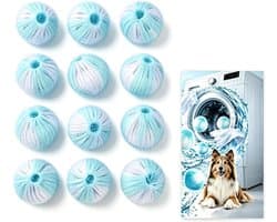 12 stuks ballen voor het opvangen van haren in de wasmachine, 4 cm, voor wasmachine en droger, herbruikbaar, voor het opvangen van haren van huisdieren, honden en katten