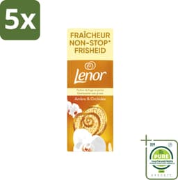 5 x Lenor – Geurbooster – Amber & Orchidee – 12 Wasbeurten – 155 g - Grootverpakking - Vaatwasstrips - Geurparels - Wasgeur - Luxegeur - Orchidee - Vanille — thumbnail 1