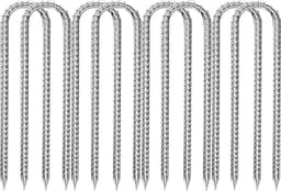 Grondanker U-vormig 30 cm - Verzinkt Staal - Tentharingen - Grondpennen - Grondankers - 8 Stuks - Tentharing — thumbnail 1