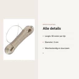 Dailygoods- Waslijn 50 m - Waslijn met stalen kern 3 mm - Weerbestendig - Extra — thumbnail 4