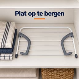 Dutch Standard Ophangbaar Droogrek - 67,5 x 40 x 13 cm - Inklapbaar - Voor Radiator, Deur en Balkon - Wit/Grijs — thumbnail 3