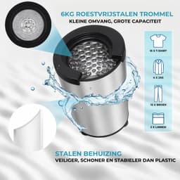 Lodgy® - Centrifuge - Droogzwierder - Centrifuge voor Wasgoed - Mini Wasdroger - RVS — thumbnail 2