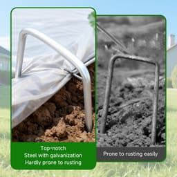 Grondankers set van 50 - Gegalvaniseerde U-vormige pennen - 150 mm lang - Ideaal voor tenten en tuinprojecten - ShopVlot — thumbnail 4