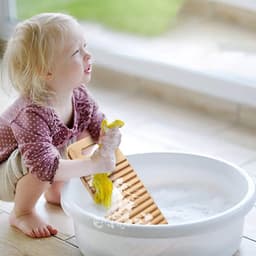 SnelShoppen - Houten Wasplank Handmatig, Antislip Reinigingsplank voor Kinderkleding, 40 x 15 x 1,8 cm, Ideaal voor Huishoudelijk Gebruik — thumbnail 3