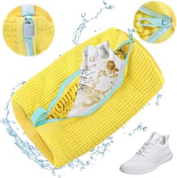 Schoenwaszak voor de wasmachine met verborgen rits - Ideaal voor sneakers, sportschoenen en laarzen, geel — thumbnail 1