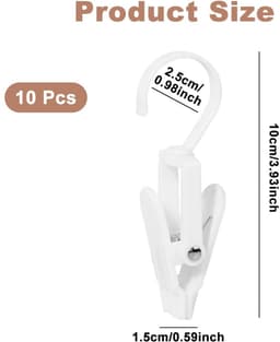 Dailygoods - Antislip Hanger Clips - 10 Stuks Draaibare Wasknijpers voor Kleding en Handdoeken — thumbnail 2