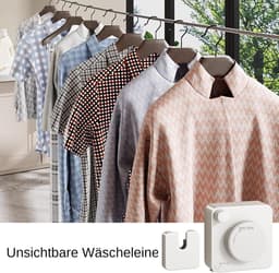 Uittrekbare Waslijn - Wasrek Intrekbaar - Drogen van Wasgoed - Niet Doorhangend Touw - 4.8 Meter - Wit — thumbnail 5