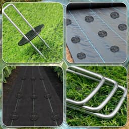 Grondanker - Zilver - 150 x 40 mm - Verzinkte U-vormige Haken met Bufferschijven - Voor Tuin en Buiten — thumbnail 2
