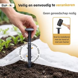 Grondanker - Zwart - 15 cm, Ø 3 cm - Kunststof Bodemanker - Set van 50 stuks voor Tuin en Camping — thumbnail 4
