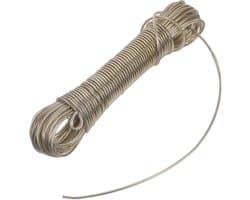 Waslijn Buiten Binnen - Draad voor Kleding - Kleding Drogen - PVC Beschermd Staalkabel - 2000 cm - Zilver