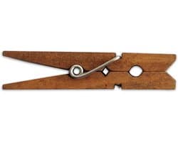 Houten Kledinghangers - Kleine Waslijnklemmen - Knutselen en Decoratie - Natuurlijk Berk Hout - 50 Stuks - Zwart