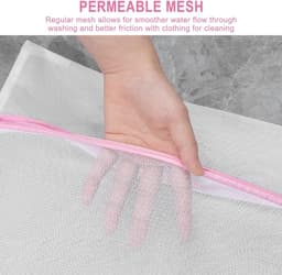 SnelShoppen - Wasnet voor Wasmachine - Set van 2 Waszakken Groot 50 x 60 cm - Duurzame Waszak met Rits - Waszak voor Reizen, Wassen, Kleding, Delicate — thumbnail 4