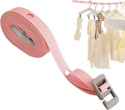 Waslijn Buiten - Droogtouw Camping - Kleding Drogen - Winddicht Ophangsysteem - 3.5 Meter - Roze — thumbnail 1