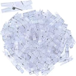 100x Transparante Mini Knijpers - Kleine Waslijnklemmen voor Foto's, Kaarten & Knutselprojecten — thumbnail 1