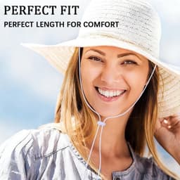 Baby Hoedjes - Zomer - 24 stuks - Verstelbaar Kinkoord - Wit - Winddicht - Flexibele Clip - Afneembare Clip - Kunststof - Accessoires - Geschikt voor Bootvissen - Sport — thumbnail 2