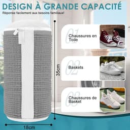 Waszakken, wasmachine, 360 graden rondom reiniging, schoenenzak, wasmachine met verborgen ritssluiting, voor gymschoenen, tennisschoenen, canvas schoenen (grijs) — thumbnail 3