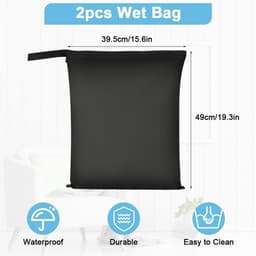 SnelShoppen - Waterdichte Natte Tas met Ritssluiting, Herbruikbare Natte Zak voor Badkleding, Sportkleding en Vuile Kleding, 2 Stuks, 40 x 50 cm, Mode — thumbnail 2