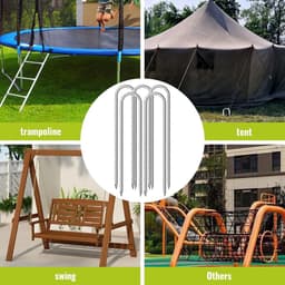 SnelShoppen - 6 Stuks 30 cm U-vormige Grondpalen, Bouwankers met Beitelpunt, Roestbestendig Staal voor Hekken, Tenten, Luifels, Schuren en Schommels — thumbnail 5