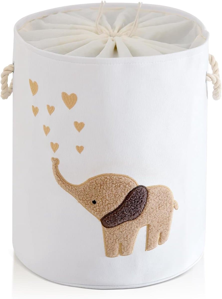 Thijox - Wasmand voor Kinderen, Jongens, Opbergmand van Zeildoek, Extra Groot 58 L, Opvouwbare Vuile Wasmand met Trekkoord Sluiting voor Baby- en Kind — afbeelding 1