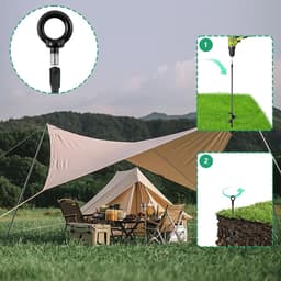 SnelShoppen - Set van 4 Grondankers, 38,5 cm, Swingankers, Ankerpalen, Trampoline-bevestiging voor Grond, Tentankers voor Tenten, Schommels, Zonnesche — thumbnail 5