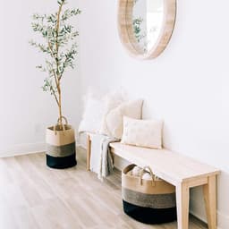 Thijox - XXL Katoenen Dekenmand Touw Opbergmand voor Organisatie, Wasmand en Kinderkamer - 50x33cm - 3 Tinten Bruin — thumbnail 5