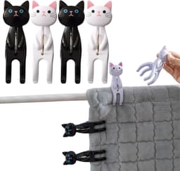 Towel clips 4 stuks - schattige katten design - stevig en kleurrijk - ideaal voor het strand - ShopVlot — thumbnail 1