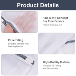 Solidchoice - Set van 3 Waszakken voor Kleding met Verborgen Ritssluiting — thumbnail 4
