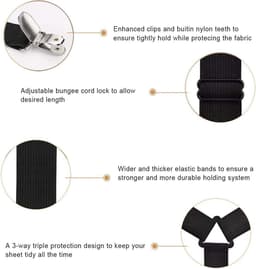 2 Pcs Sheet Support Straps Long Adjustable Bed Sheet Clips Adjustable Cross Tensioners for Fitted Sheet Compatible - ShopVlot — thumbnail 2
