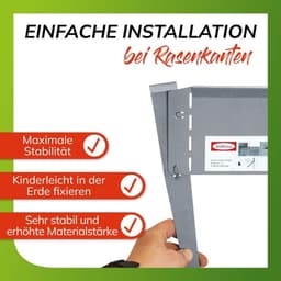 Grondanker voor gazonranden - Stabilisator randen Bodemanker - Tuinranden stabiliseren - Gegalvaniseerd metaal - 195 cm - Zilver — thumbnail 3