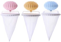 3 stuks-Wasbal - Haarfilter voor wasmachine - Filterzak voor wasmachine - Drijvend haarfilter - Wasmachine-accessoires - Geschikt voor wasmachines - Blauw - Roze - Geel - 9,2 × 9,2 × 19 cm — thumbnail 3