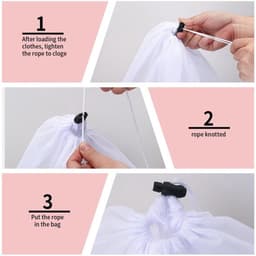 Waszakken - 3 Stuks - Delicate Waszakken - Herbruikbare Waszak - Waszakken voor Kleding - Waszakken met Trekkoord - 2 Kleine (30 x 40 cm) en 1 Groot (50 cm) — thumbnail 3