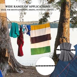 2 stuks Uitschuifbare waslijn - 1.5m en 3m - Elastische Kledinglijn - Waslijn Camping - Drooglijnen - Roldrooglijn - Met haken en zuignap - Geschikt voor kamperen in de buitenlucht en voor gebruik in de wasdroger — thumbnail 3