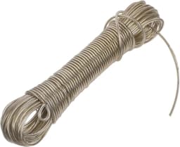Draagbare Waslijn - Kledinglijn Touw - Kleding Drogen - PVC Gecoat Staal - 20 Meter Lengte - Zilver — thumbnail 1