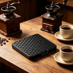 Koffieweegschaal Lekbak - Druppelvanger Aanrecht - Schoon Koffie Zetten - Zelfafvoerend Systeem - 12.5 cm - Zwart — thumbnail 2