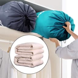 Dailygoods- Waszak Set van 2 - Opvouwbare Waszakken - 61 x 91 cm - Grijze/Bluwe Waszak - Hoogwaardige Oxford Stof - Met Trekkoord - Wasmand — thumbnail 2