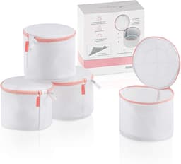 Set van 4 beha's, wasnetten voor wasmachine, waszak met ritssluiting, zacht gevoerd met roze naad, waszak voor sokken, beha's, ondergoed en lingerie — thumbnail 2