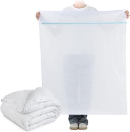 Wasnetjes met ritssluiting - Wit - 90 x 110 cm - Polyester Robuust Groot Waszak - Voor Groot Textiel en Delicaat Wasgoed — thumbnail 1