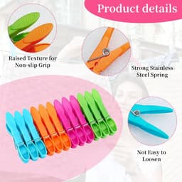 60 stuks wasknijpers met draagbare opbergtas, hoogwaardig PP-materiaal en roestvrijstalen veren, antislip no-mark clips voor binnen en buiten, ideaal voor wasserette, thuis, reizen — thumbnail 4